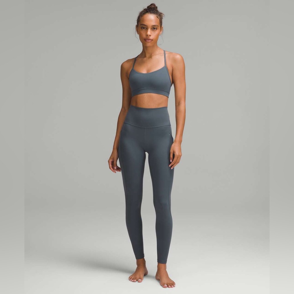 Lululemon flow y bra oil grey size 8